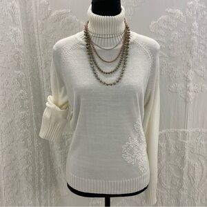 VTG NORTON MCNAUGHTON Womens Sweater SzM Wht Capsule Wardrobe Minimalist Neutral